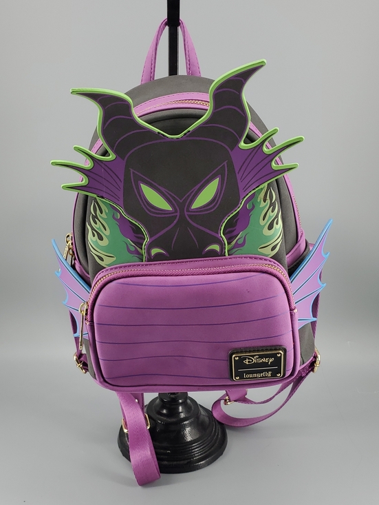 Loungefly Handbags - Loungefly Purple & Green Maleficent Mini Backpack